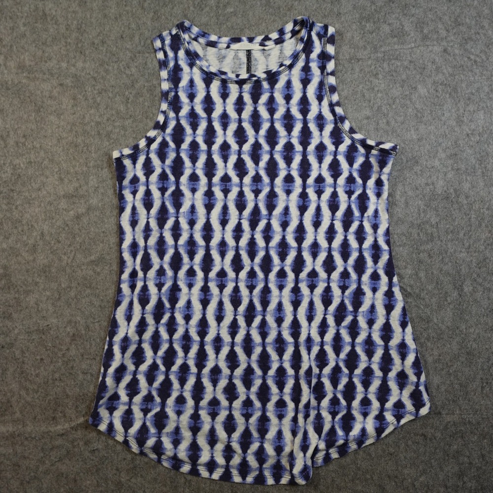 Athleta Tank Top Womens‎ Small Breezy Sleeveless Abstract Geometric Blue White
